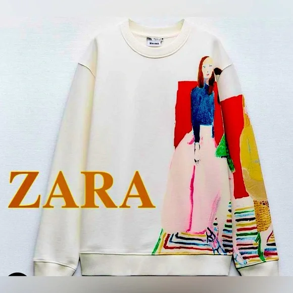 ZARA - ZARA ザラ　白　ホワイト　偉大な芸術家の小さなスケッチ　手書き　ゾウ　ぞう ZARA - ZARA ザラ 白 ホワイト 偉大な芸術家の小さなスケッチ